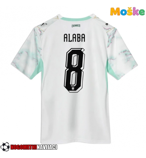 Moške Nogometnih dresov Avstrija David Alaba #8 Gostujoči SP 2026 Kratki rokavi Moške Nogometnih dresov Avstrija David Alaba #8 Gostujoči SP 2026 Kratki rokavi
